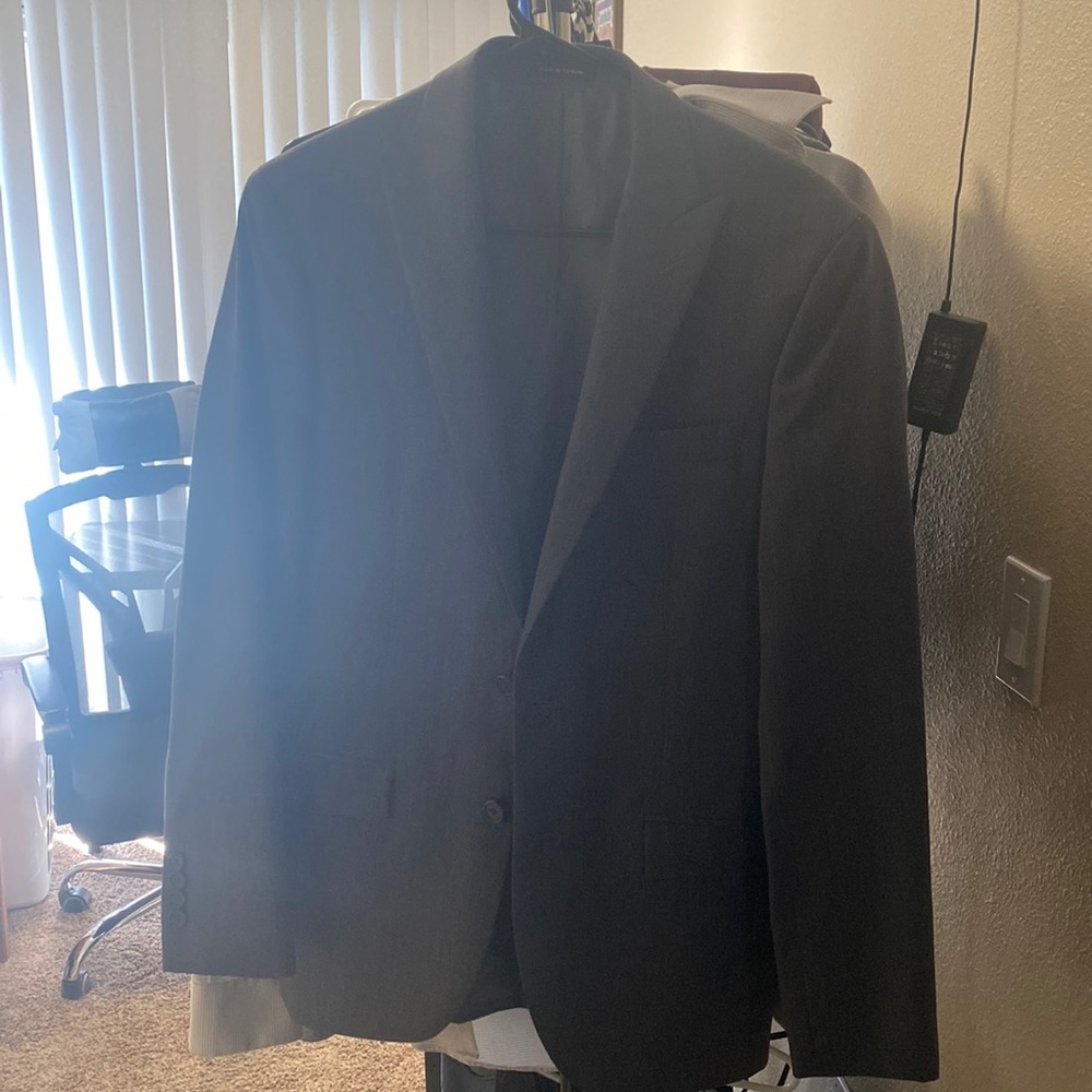 A Men’s dress suit jacket. Only used once and hasn’t got dirty at all.